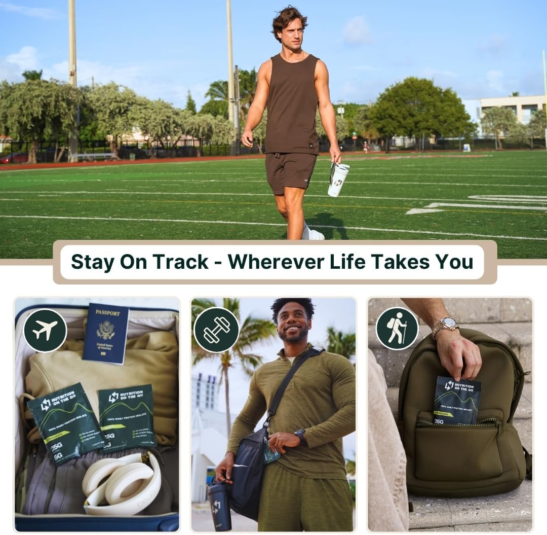 Vanilla Whey Protein Powder with Creatine - 25g Protein, 5g Creatine - Single-Serve Packets for Travel - Gluten-Free, No Added Sugar - 6-Pack