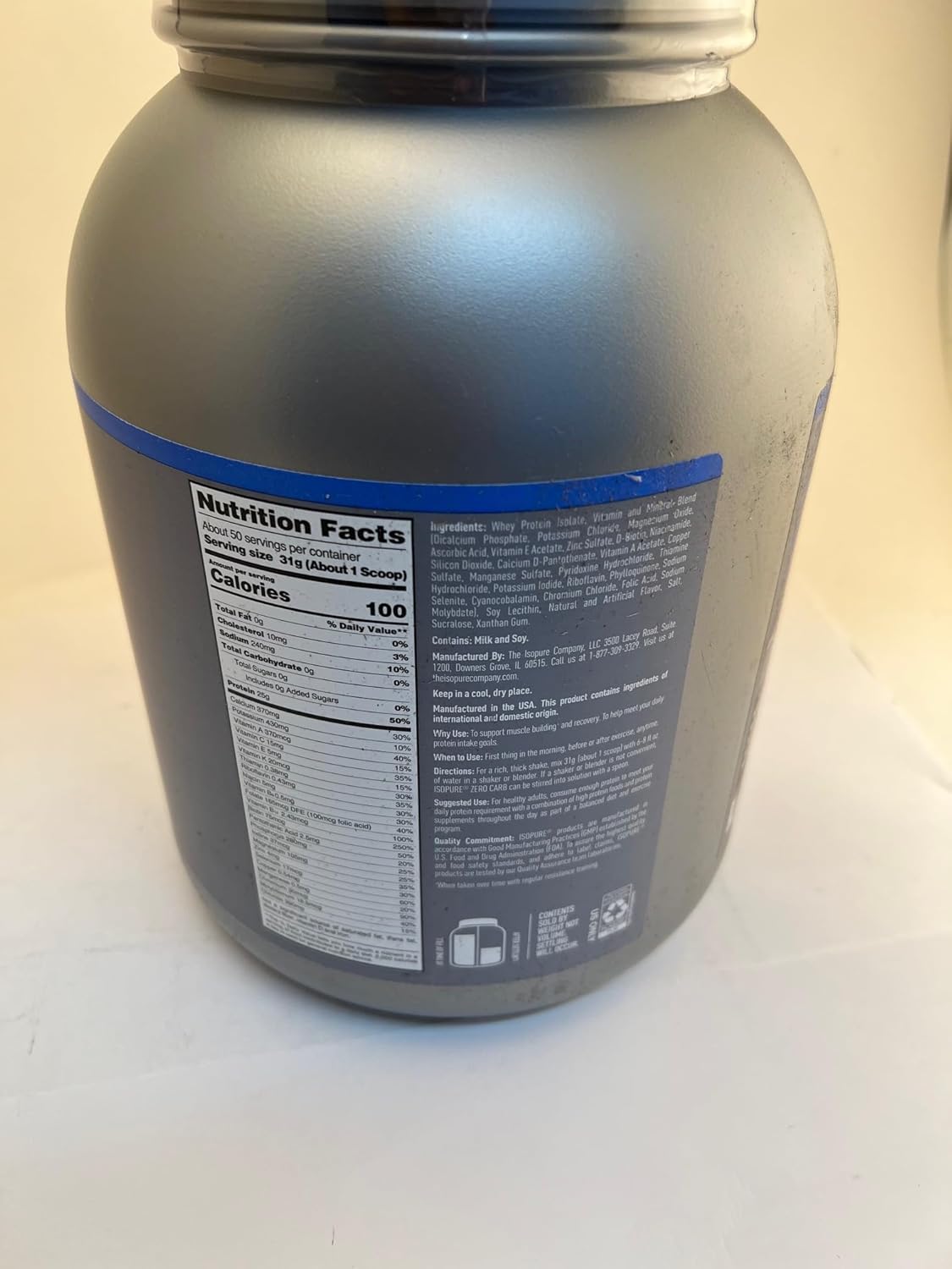 Vanilla Zero Carb 100% Whey Protein Isolate - High Quality Protein Powder