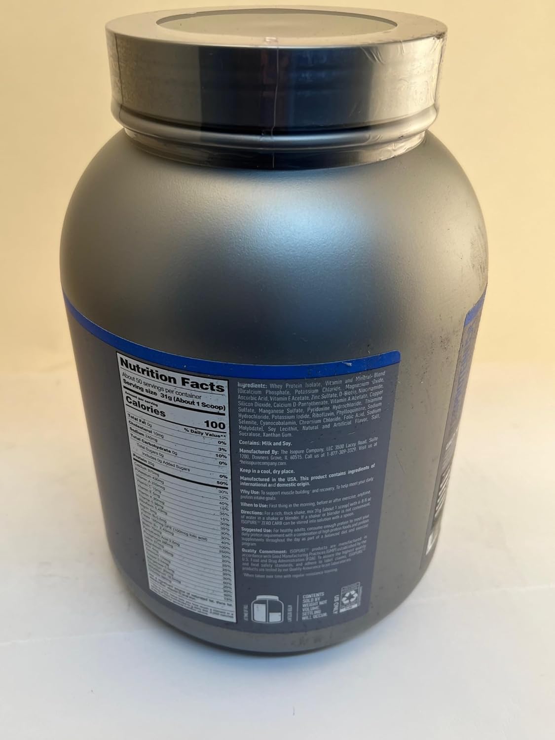 Vanilla Zero Carb 100% Whey Protein Isolate - High Quality Protein Powder