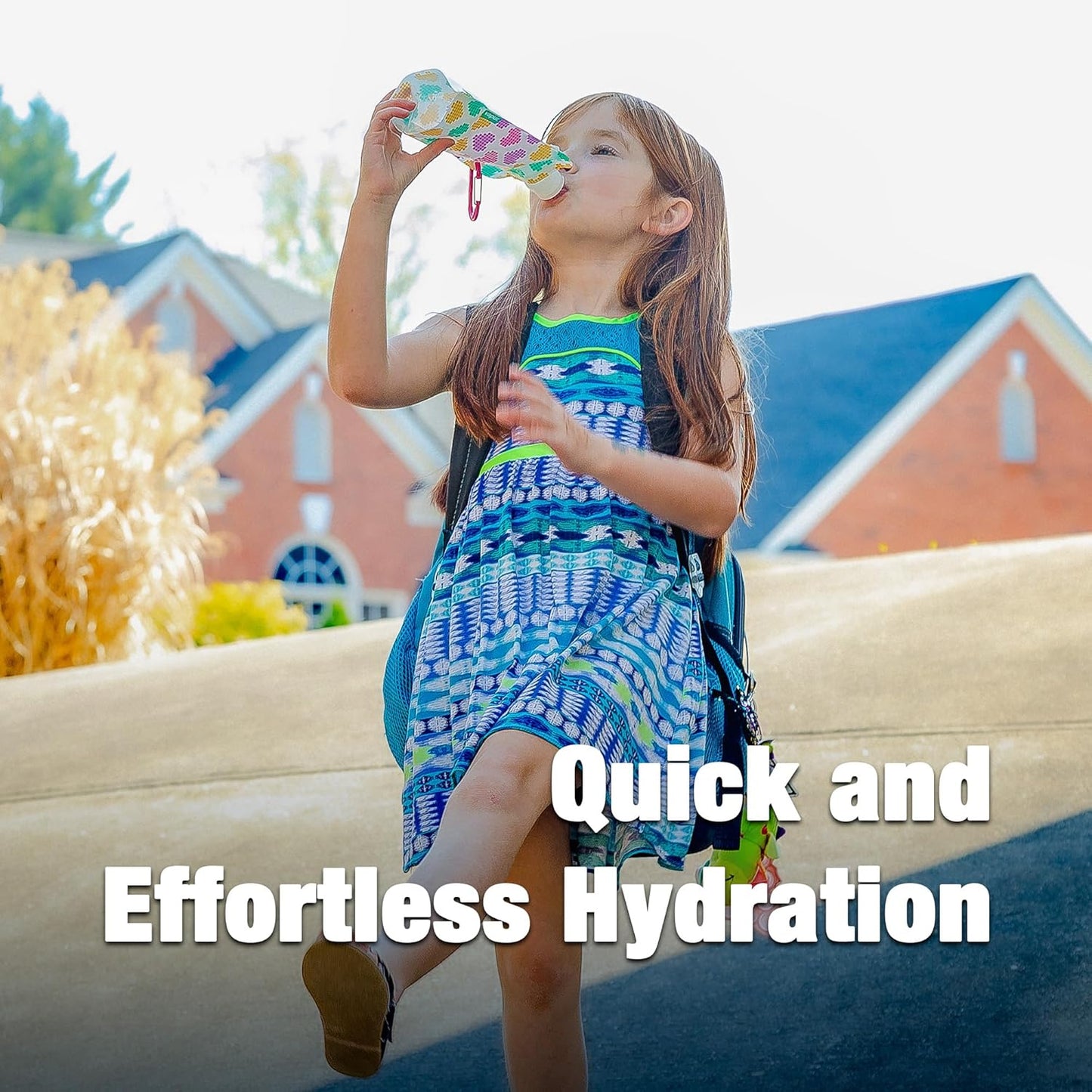Vapur Kids Flexible Collapsible Anti-Bottle with Clip for Portable Hydration on-the-go