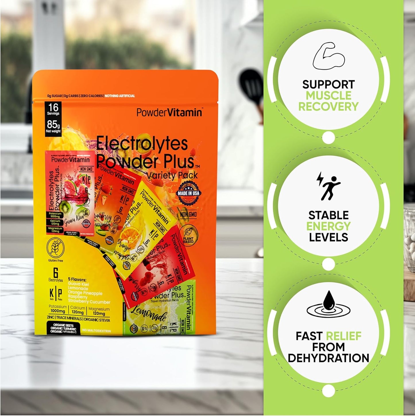 Variety Pack A Powder Electrolytes with Pink Himalayan Salt - Keto Friendly, Sugar Free, Non-GMO, Zero Calories - Hydration Packets with Potassium, Calcium, Magnesium
