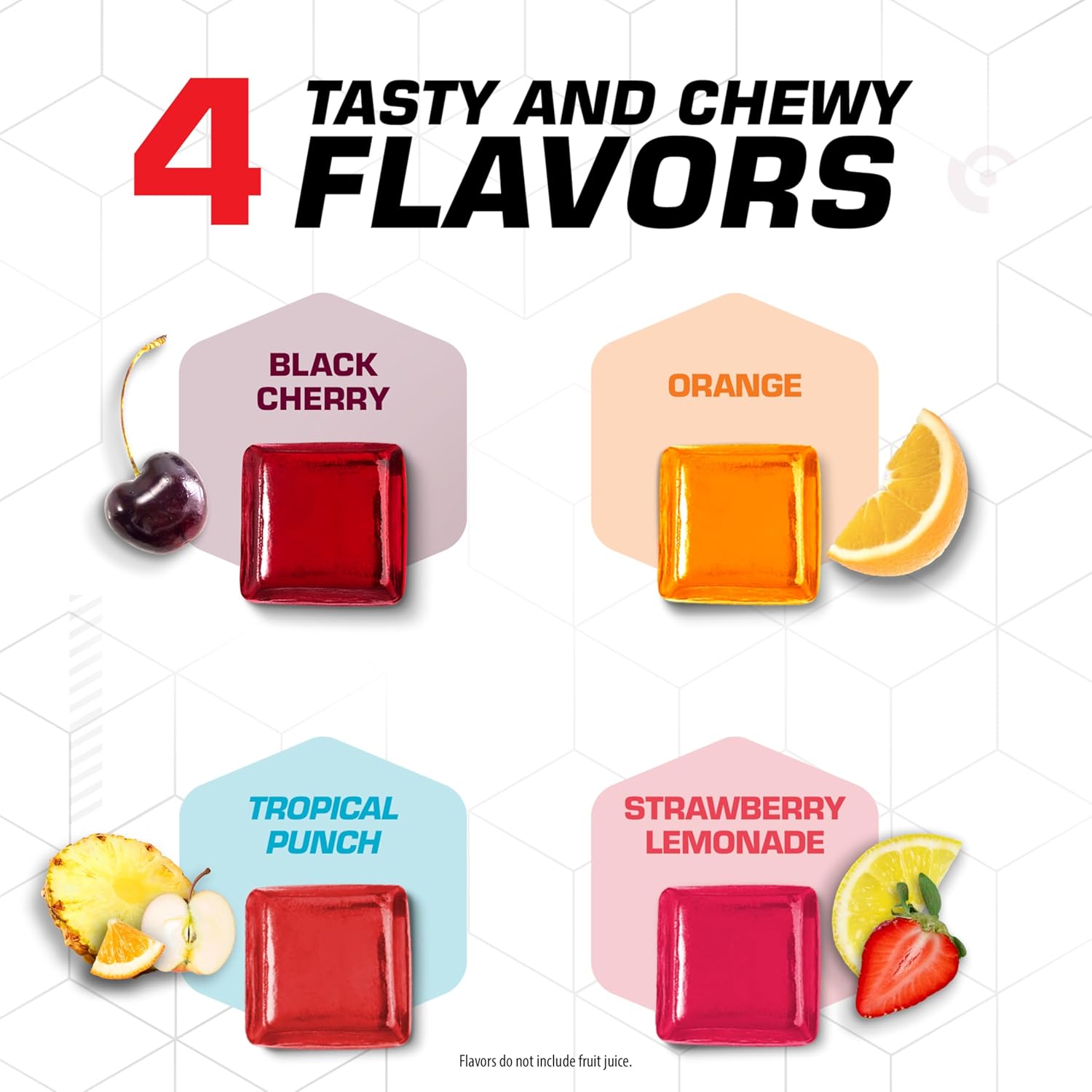 Variety Pack Clif Bloks Energy Chews with Caffeine for Cycling and Running - Non-GMO Plant Based Fuel - Quick Carbs and Electrolytes - 8 Packets