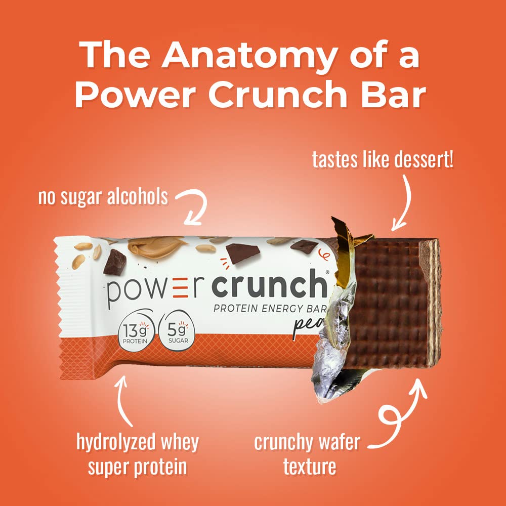 Variety Pack of 30 Power Crunch Protein Wafer Bars - 6 Flavors, 1.4 Ounce Bars, High Protein Snacks with Delicious Taste