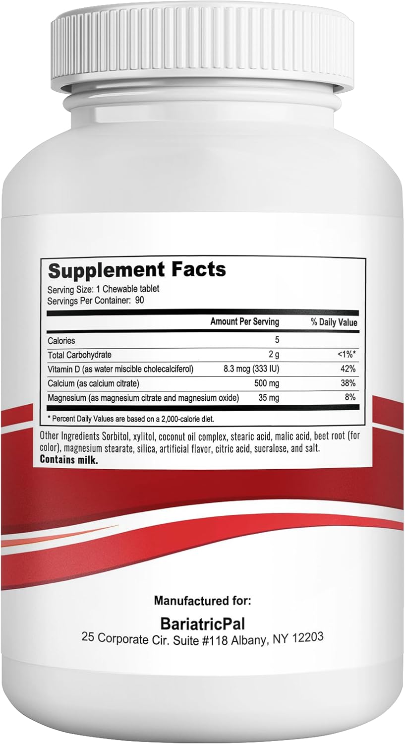 Variety Pack of BariatricPal Calcium Citrate 500mg Chewable Tablets - 2 Flavors