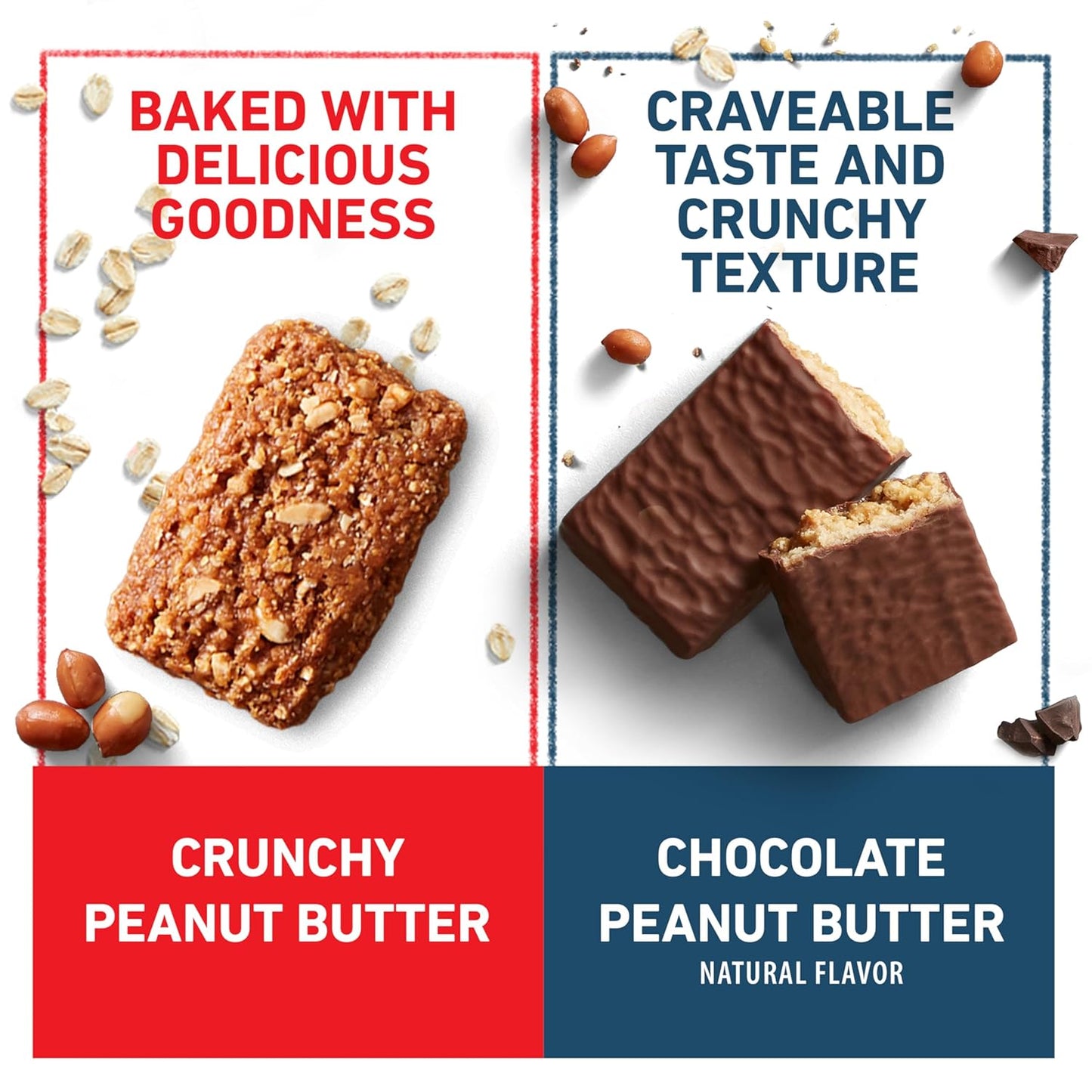 Variety Pack of CLIF BUILDER'S Protein Bars - Crunchy Peanut Butter & Chocolate Peanut Butter - Non-GMO - Plant Based - 14 Bars x 2.4 oz.