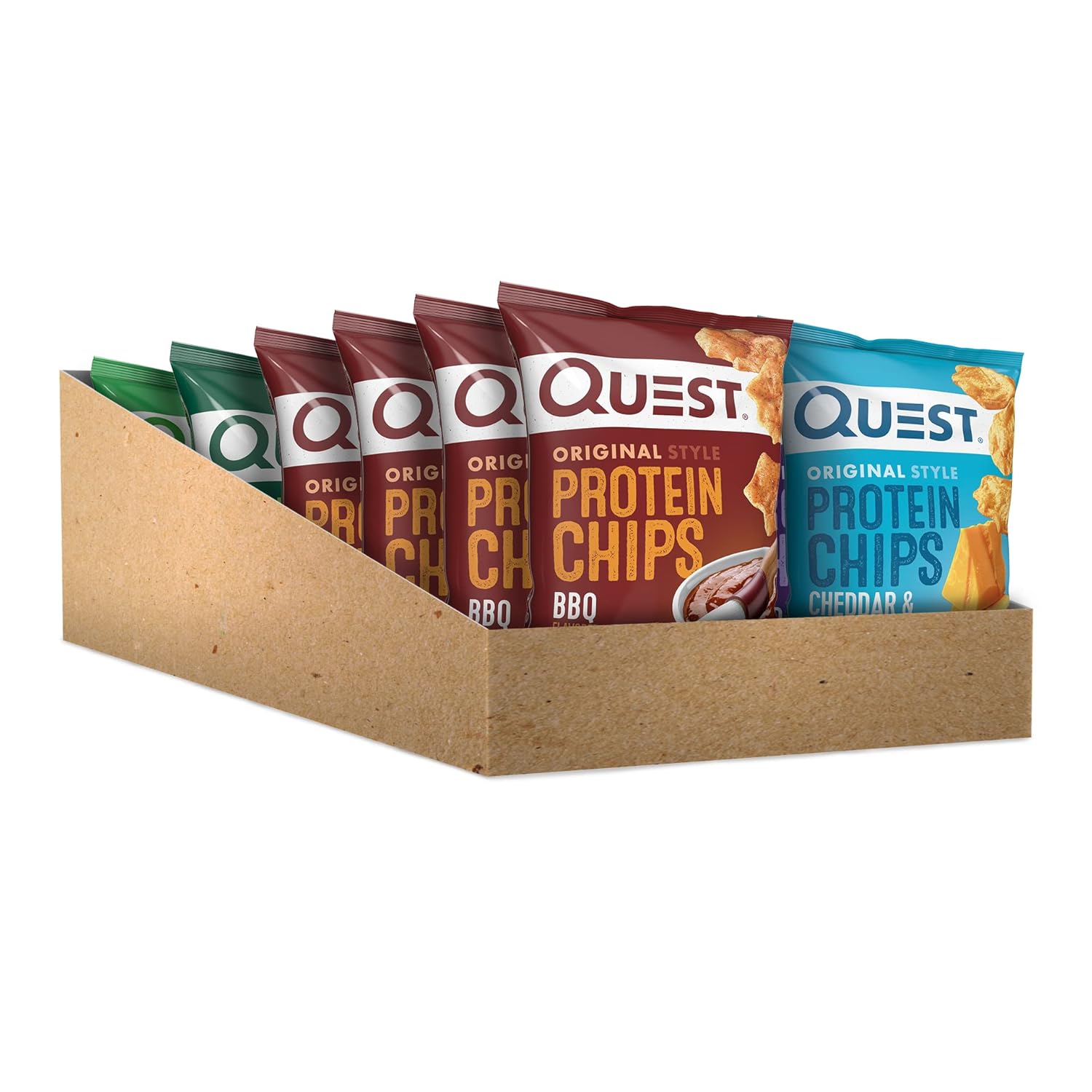 Variety Pack of Quest Nutrition Protein Chips, High Protein Low Carb Snack, BBQ, Cheddar, Sour Cream & Onion, 1.1 oz (12 Pack)