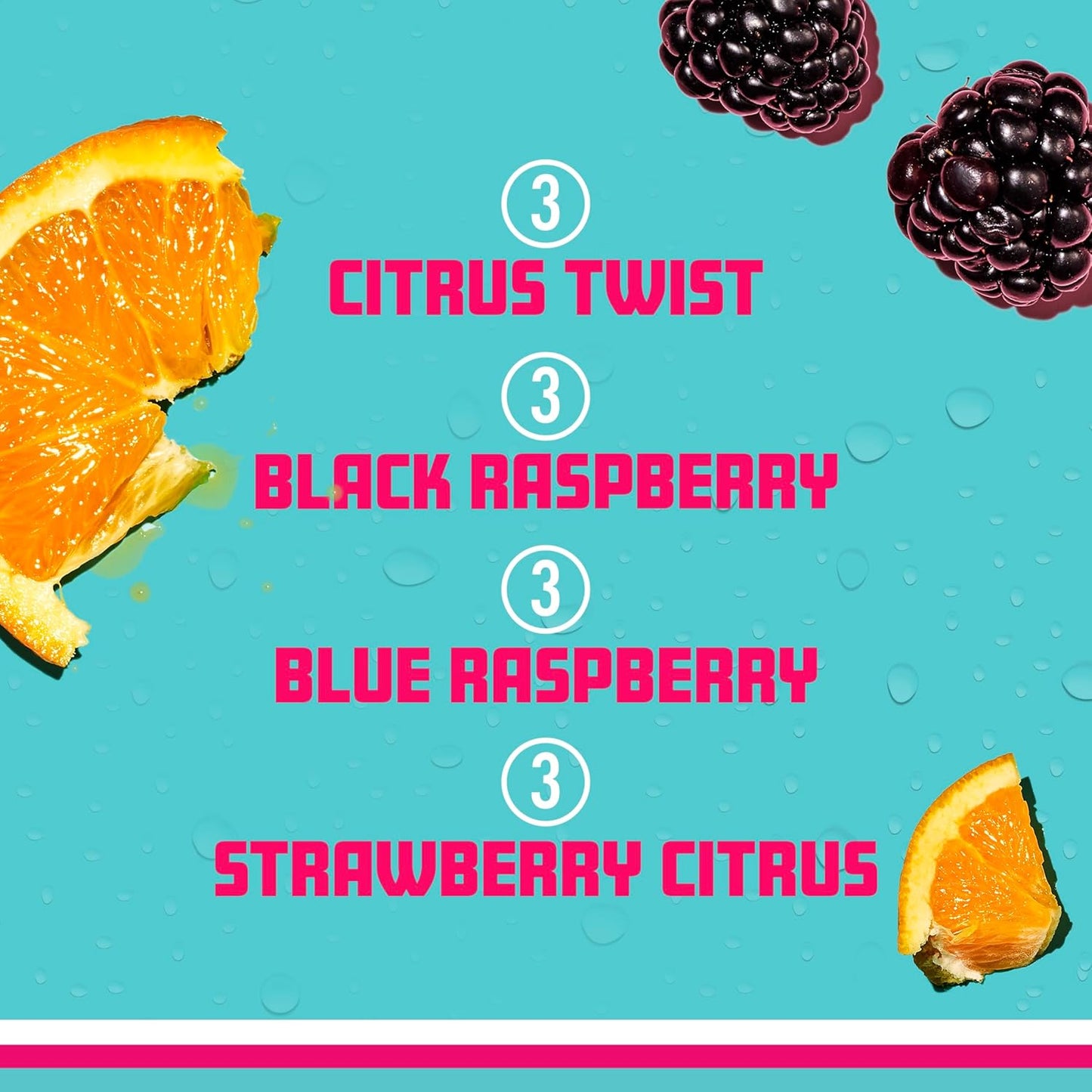 Variety Pack of Sparkling Ice Caffeine Flavored Water, Zero Sugar, 16 fl oz, 12ct - Citrus, Raspberry, and Strawberry Flavors with Vitamins