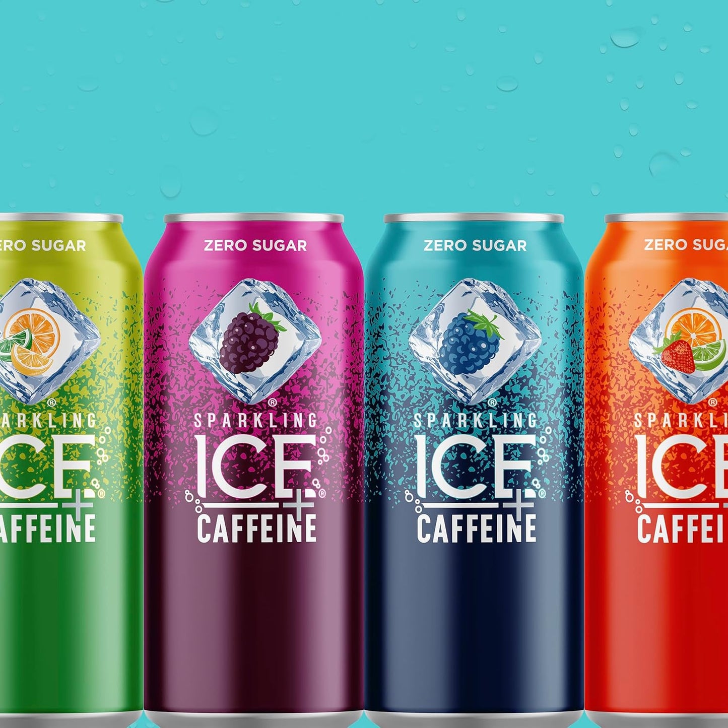 Variety Pack of Sparkling Ice Caffeine Flavored Water, Zero Sugar, 16 fl oz, 12ct - Citrus, Raspberry, and Strawberry Flavors with Vitamins
