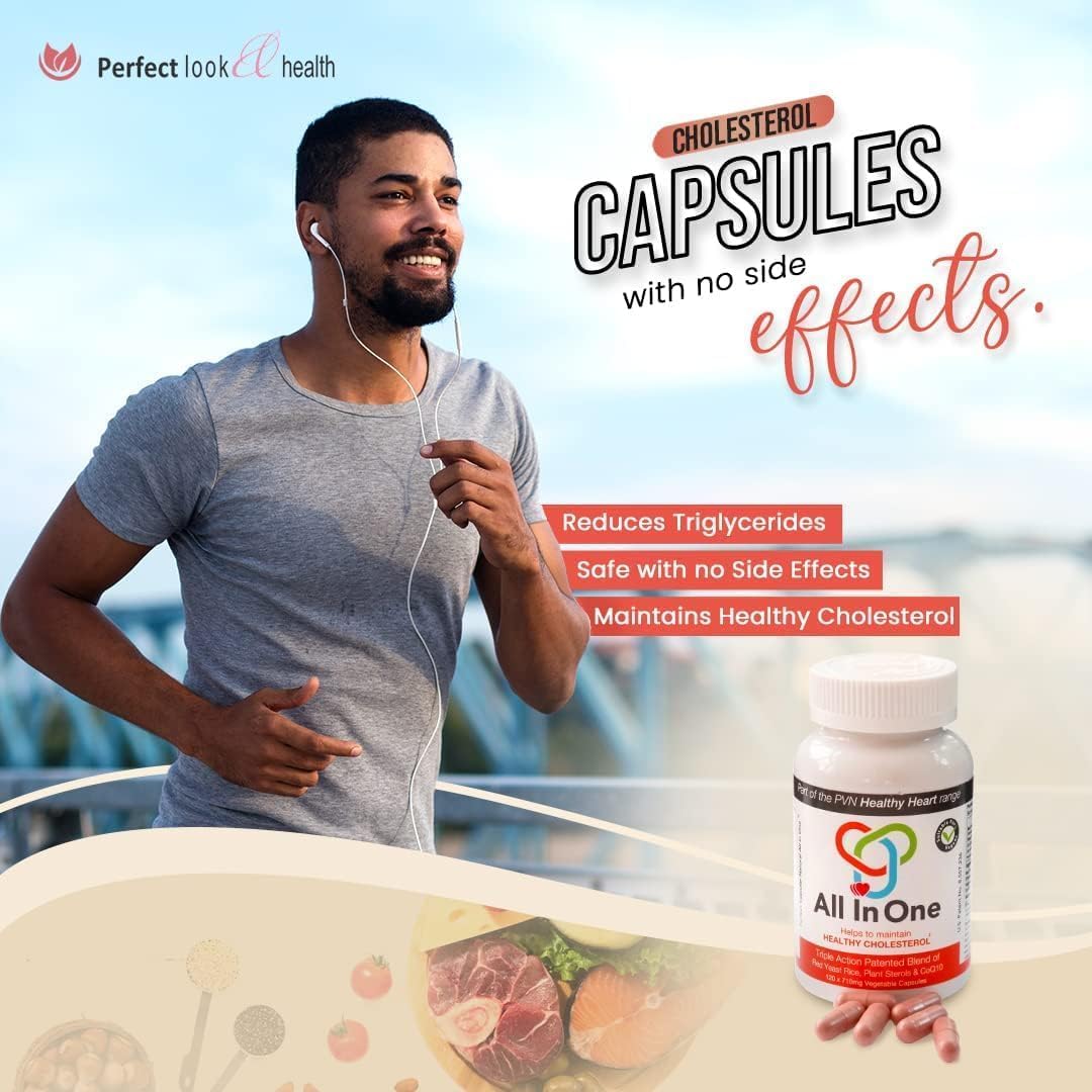 Vascular Health Supplement with Red Yeast Rice, CoQ10, and Plant Sterols - Supports Heart Health and Blood Circulation - 120 Capsules