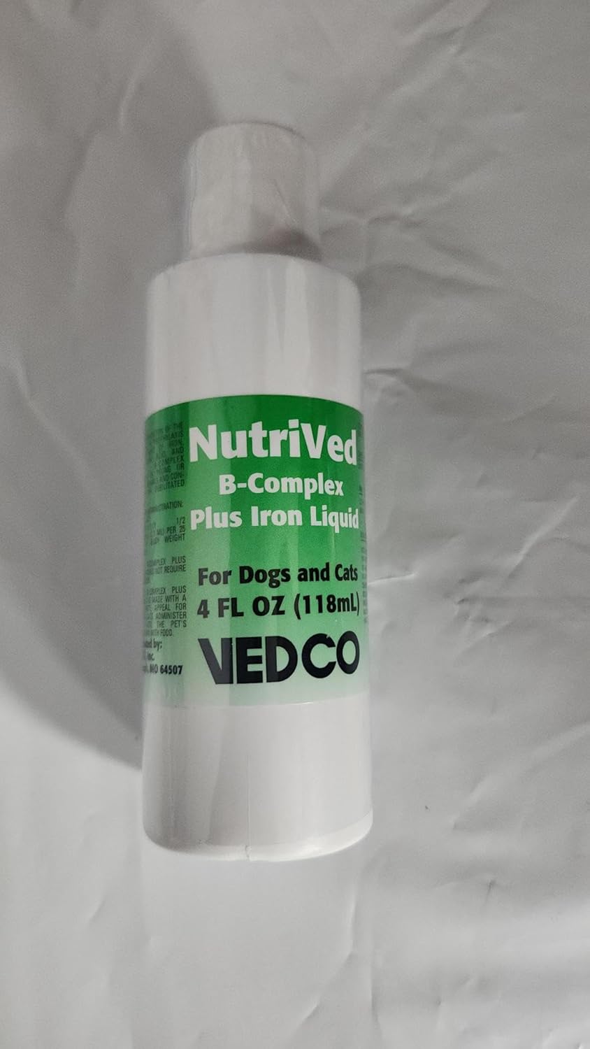 Vedco Nutrived B-Complex with Iron Liquid Supplement - 4 oz. Bottle