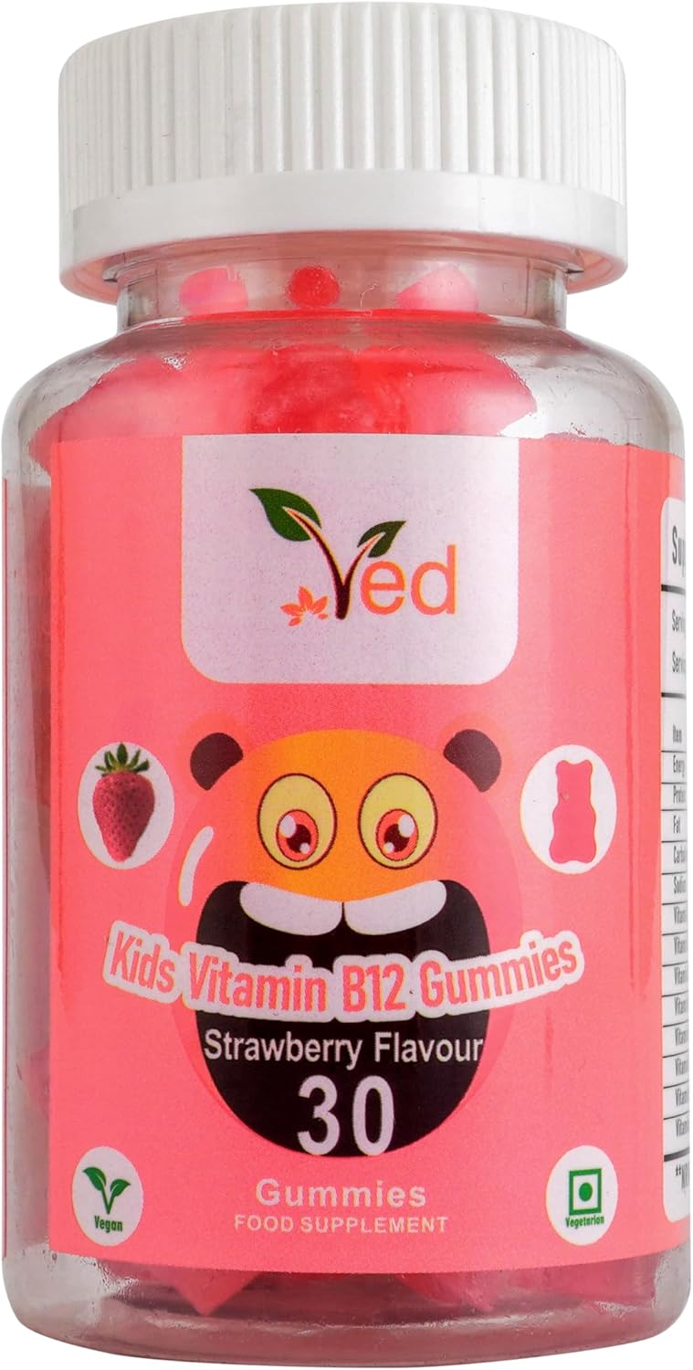 VEED Kids Vegan Vitamin B12 Gummies for Energy & Immune Support - 30 Chewable Gummies (15-Day Supply)
