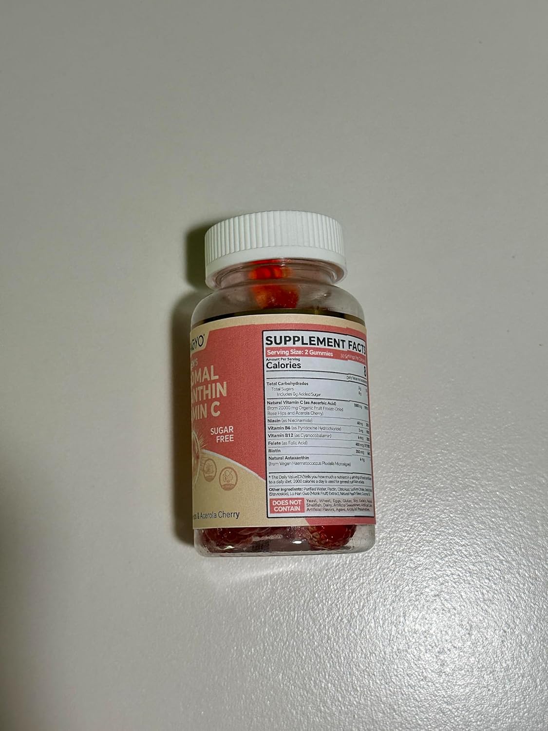 VEETAGYO Liposomal Vitamin C 1000mg + Astaxanthin 6mg Supplements - Dual Layer with Niacin, B6, B12, Folate, and Biotin - Antioxidant Formula - Gelatin and Sugar Free - 60 Capsules
