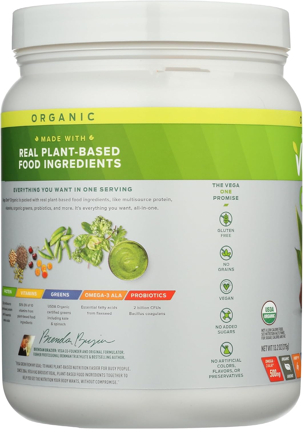 Vega Chocolate Organic All-in-One Vegan Protein Powder - Immunity Boosting Vitamins, Superfood Ingredients, Keto Friendly, 13.2 oz