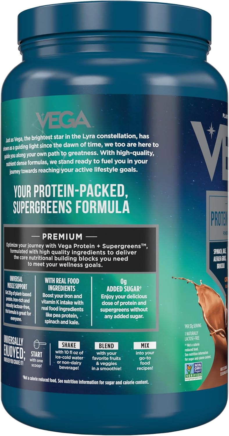 Vega Chocolate Protein & Greens Powder - 28.7 Ounce Jar