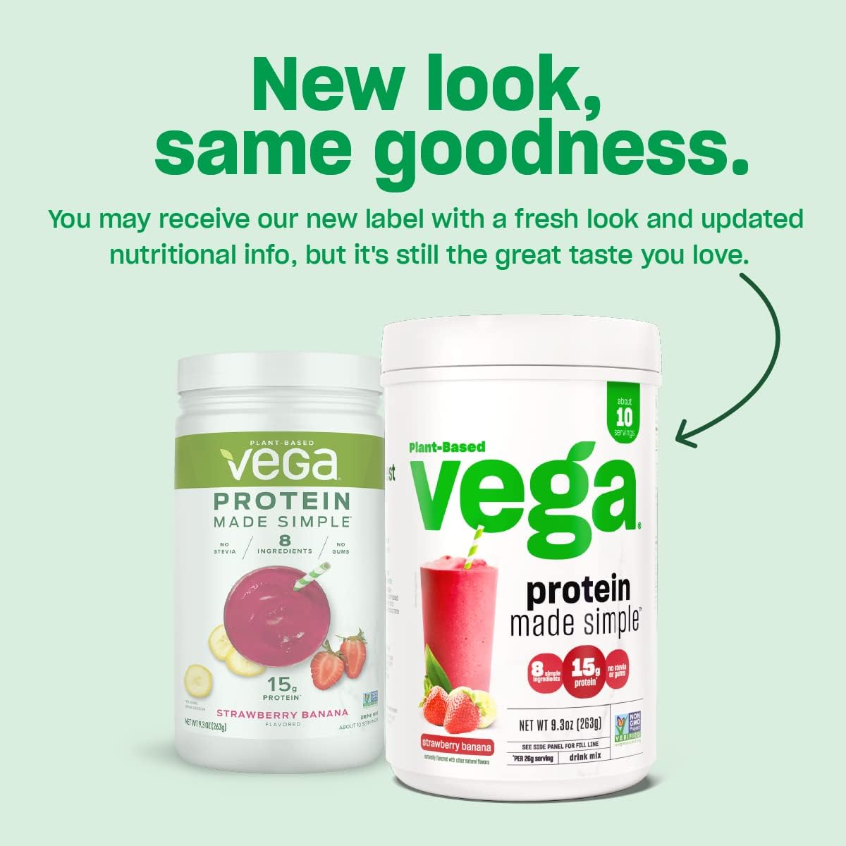 Vega Dark Chocolate Protein Powder - Stevia Free, Vegan, Gluten Free, Plant Based, 36.3oz (2 lbs 4.3 oz) 1.03kg