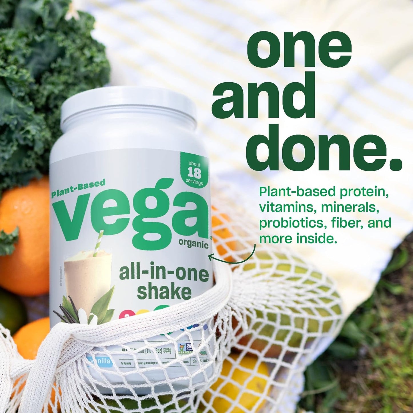 Vega Organic Mocha Vegan Protein Powder - 9 Servings, Superfood Ingredients, Immunity Support, Keto Friendly - 12.7oz