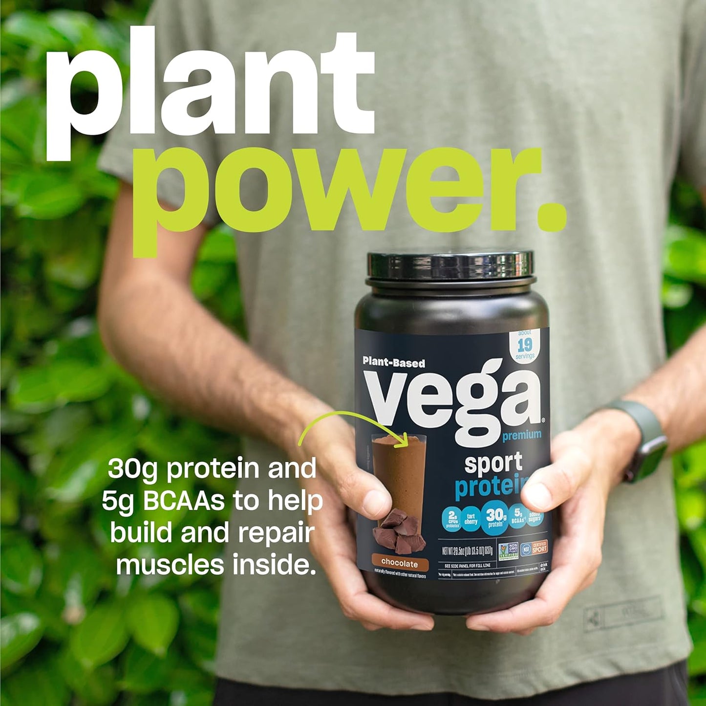 Vega Premium Berry Sport Protein Powder - Vegan, Non GMO, Gluten Free, NSF Certified for Sport - 28.3 oz