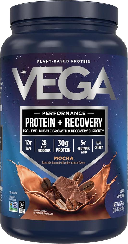 Vega Premium Sport Protein Mocha Powder - Vegan, Non GMO, Gluten Free, Plant Based Drink Mix - NSF Certified for Sport - 28.6 oz