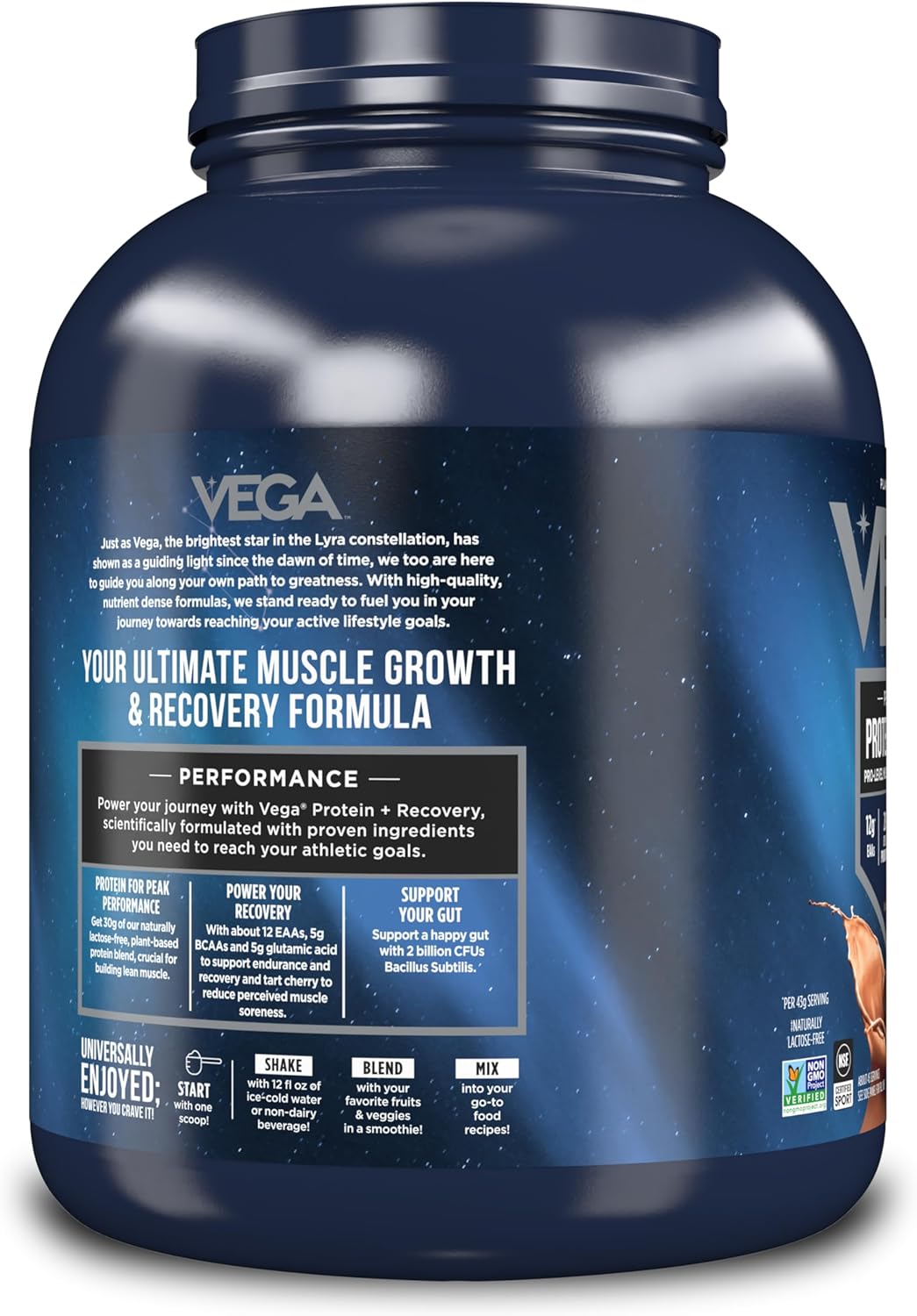 Vega Premium Sport Protein Mocha Powder - Vegan & Non-GMO Plant-Based Drink Mix - NSF Certified for Sport - 4lb 3 oz