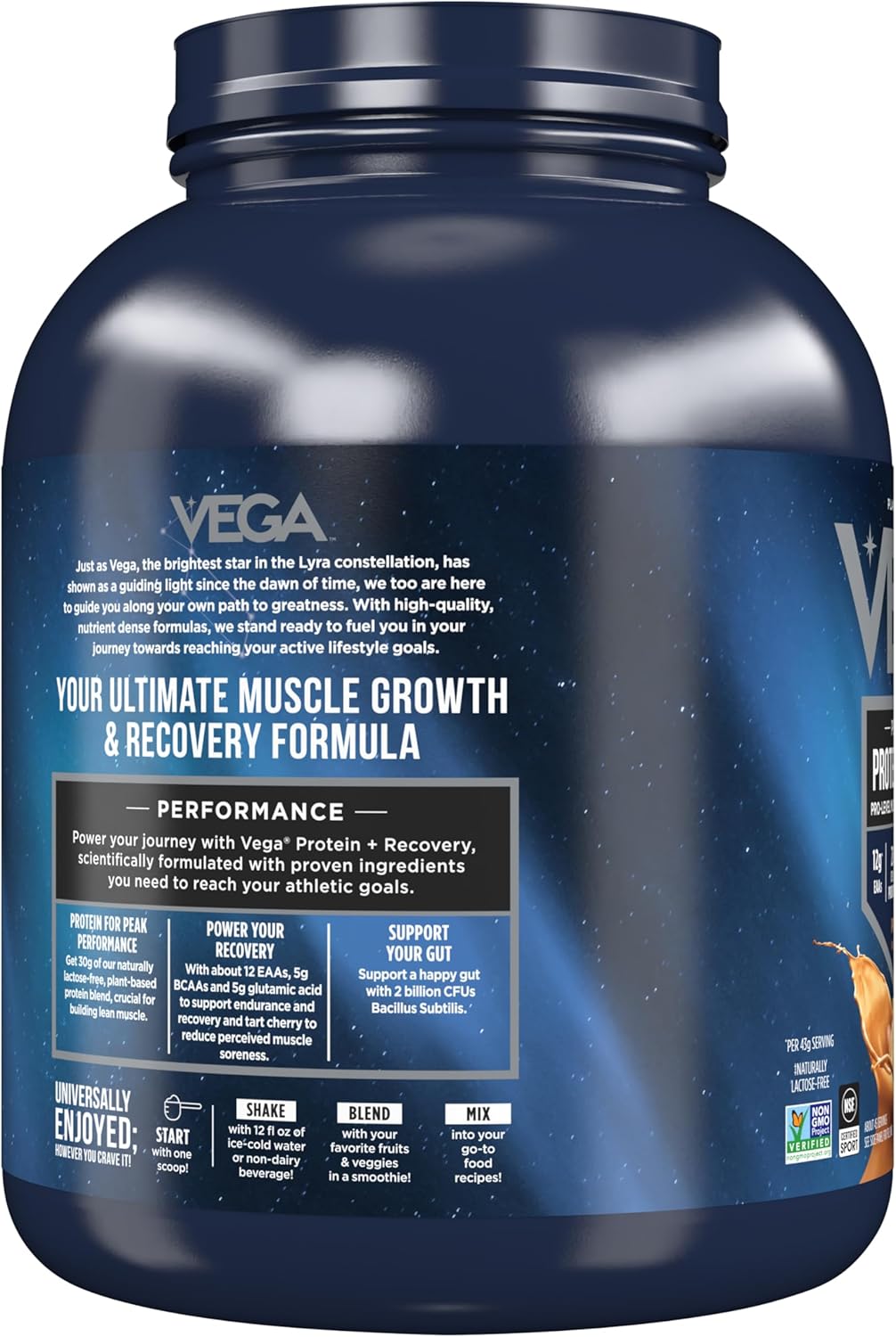 Vega Premium Sport Protein Peanut Butter Powder - 4lb 4.1 oz Plant Based Drink Mix, Vegan, Non GMO, Gluten Free, NSF Certified