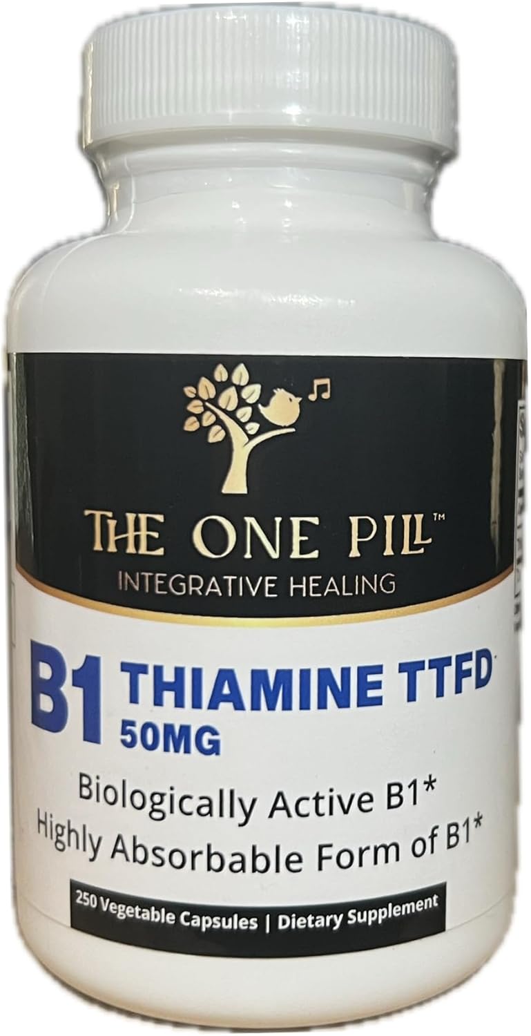 Vegan 50mg Thiamine TTFD Integrative Healing Supplement - 250 Capsules, Non-GMO, No Fillers