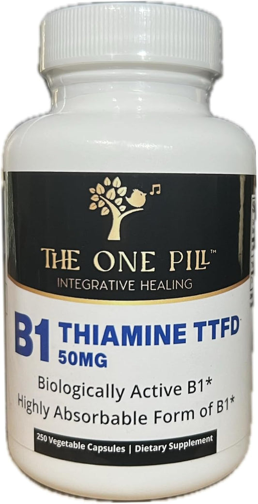 Vegan 50mg Thiamine TTFD Integrative Healing Supplement - 250 Capsules, Non-GMO, No Fillers