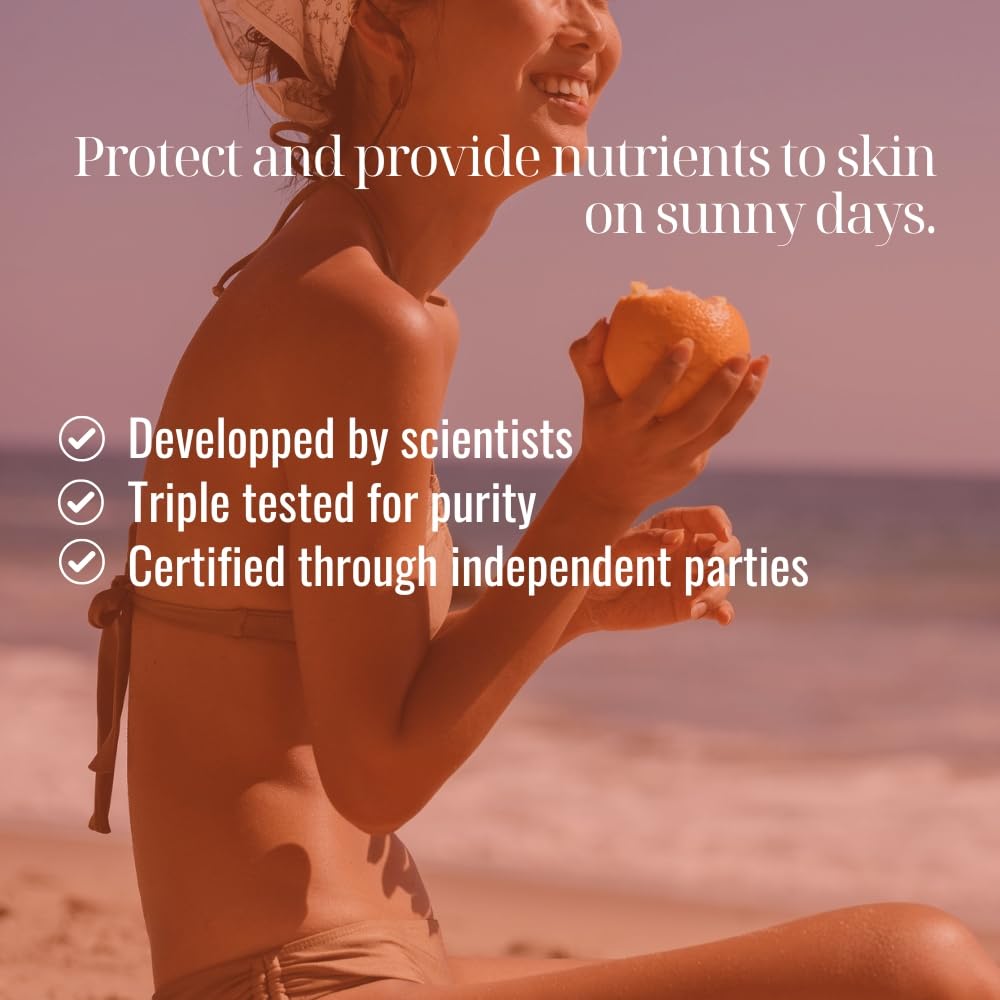 Vegan Accelerated Tanning Capsules with Antioxidants and Herbal Supplements