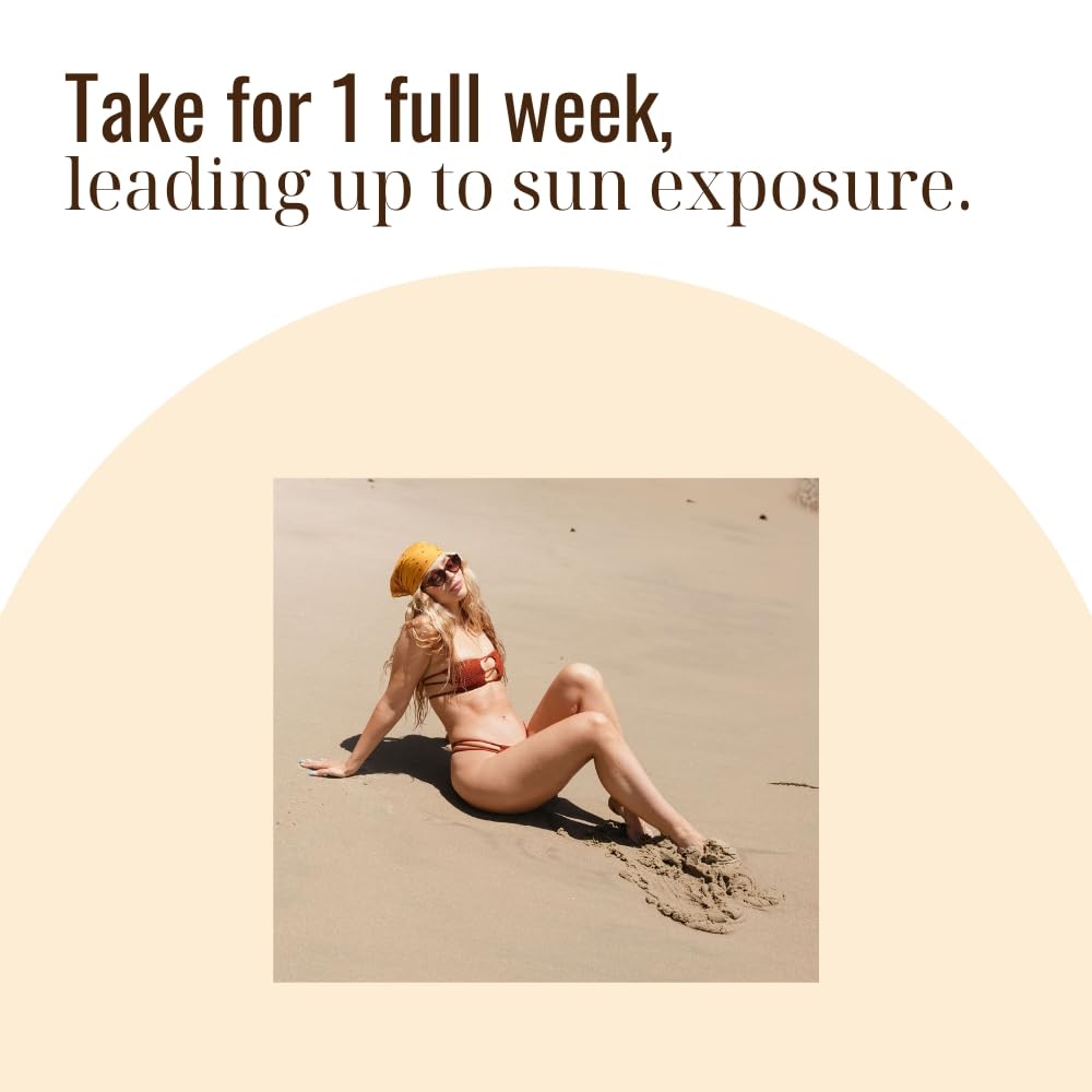 Vegan Accelerated Tanning Capsules with Antioxidants and Herbal Supplements