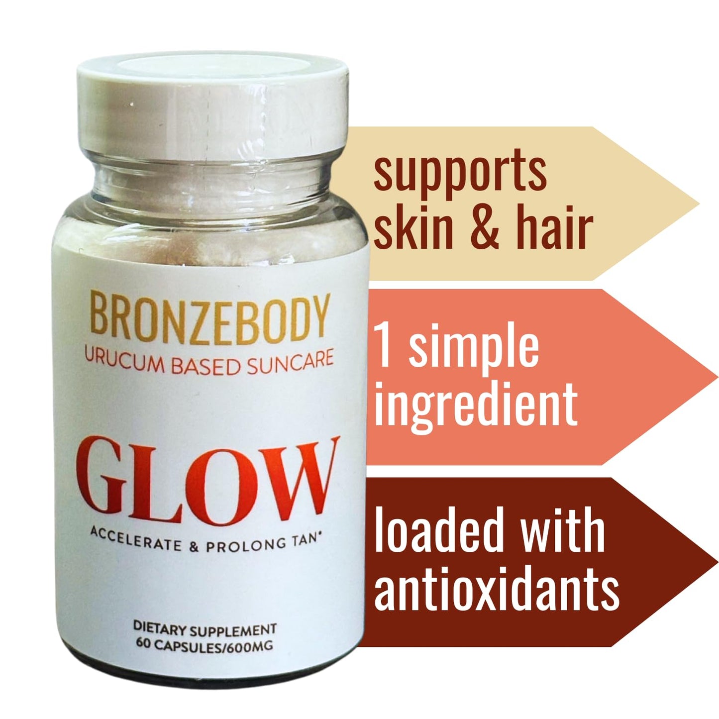 Vegan Accelerated Tanning Capsules with Antioxidants and Herbal Supplements