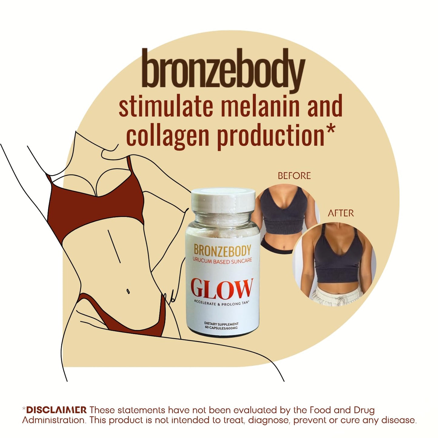 Vegan Accelerated Tanning Capsules with Antioxidants and Herbal Supplements