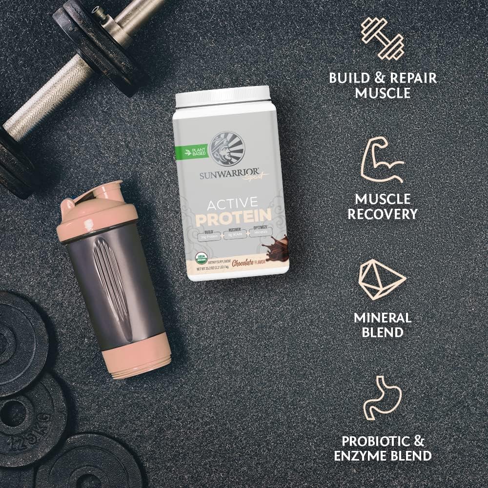 Vegan Active Protein Powder: Sunwarrior High Performance Plant-Based Recovery Drink for Athletes (Sugar-Free)