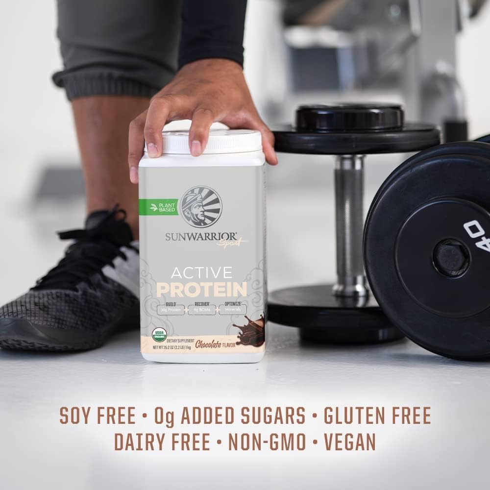 Vegan Active Protein Powder: Sunwarrior High Performance Plant-Based Recovery Drink for Athletes (Sugar-Free)