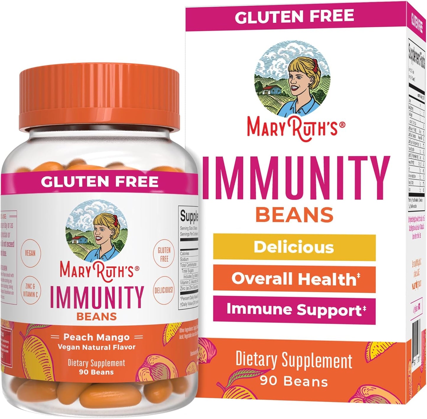 Vegan Adult Immunity Vitamins with Zinc & Vitamin C - 90 Count | Non-GMO, Gluten-Free Supplement for Ages 14+ by MaryRuth Organics