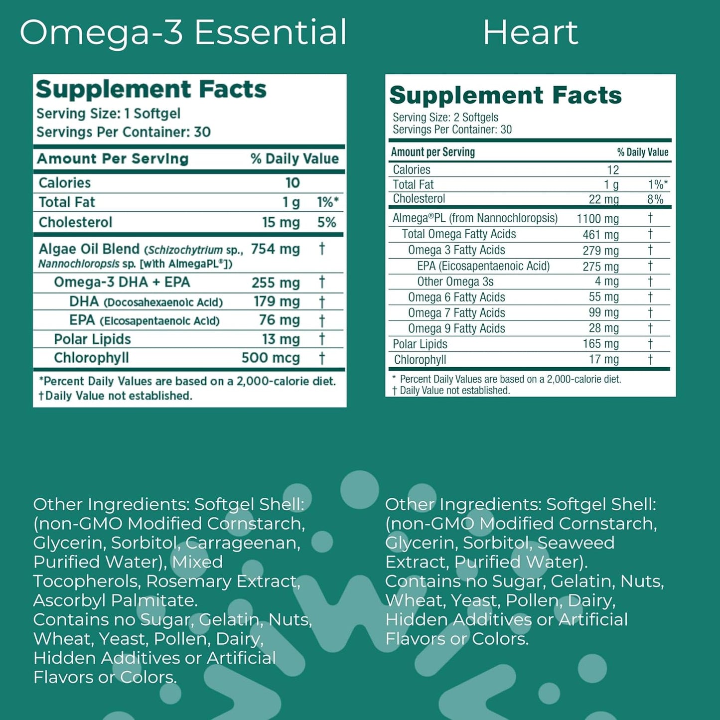 Vegan Algae Omega-3 Bundle, 30 Servings, Heart-Healthy Fish Oil Alternative, No Fishy Aftertaste
