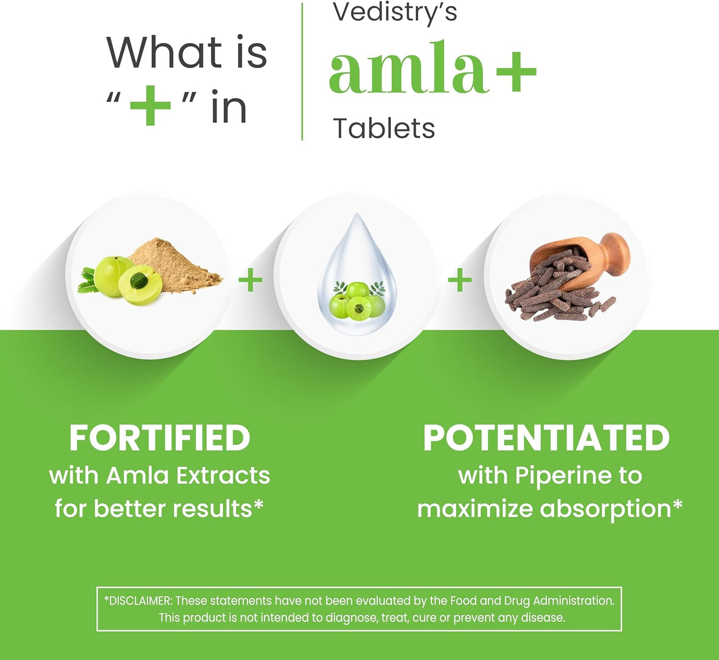 Vegan Amla & Long Pepper Immune Support Tablets 1100mg - 60 Count Pack - Herbal Supplement for Wellness & Vitality Booster