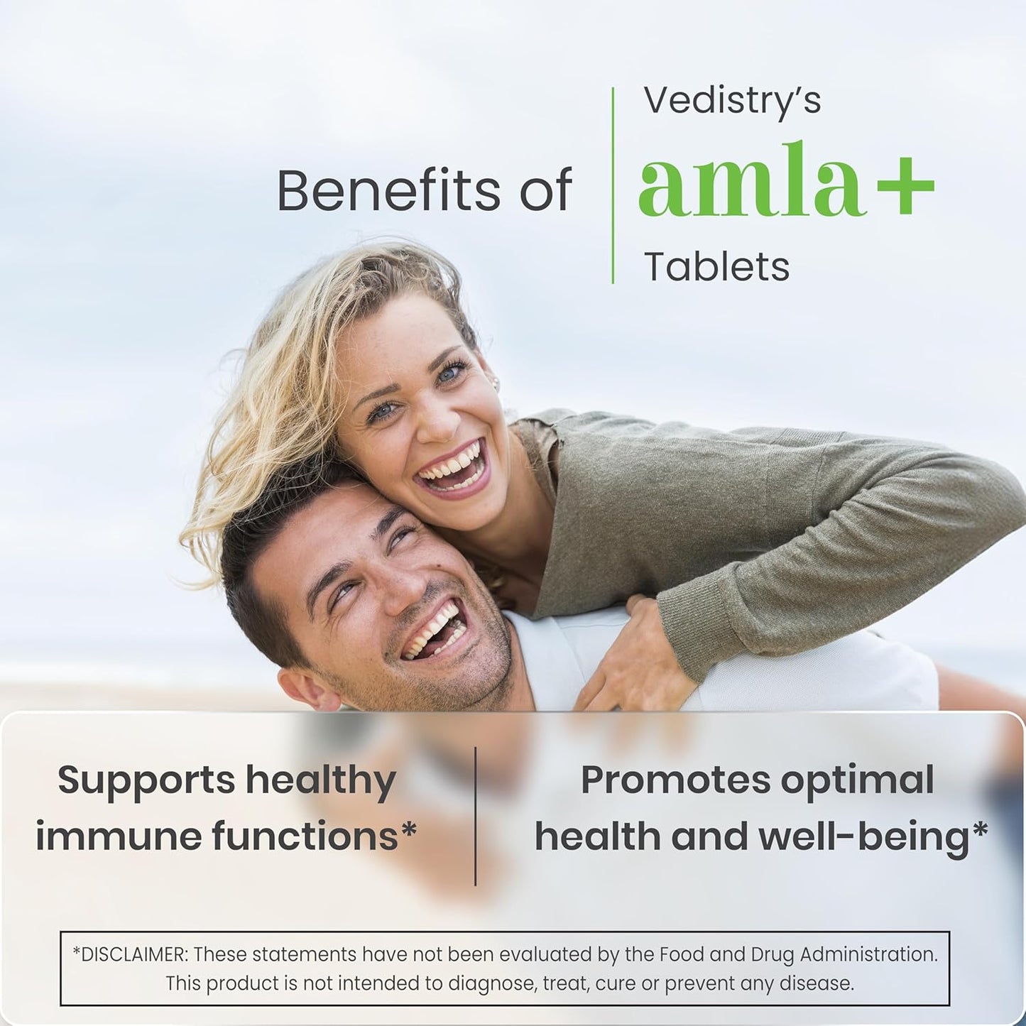 Vegan Amla & Long Pepper Immune Support Tablets 1100mg - 60 Count Pack - Herbal Supplement for Wellness & Vitality Booster