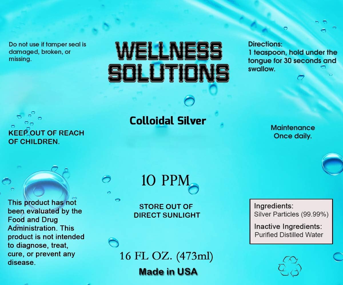 Vegan and Gluten-Free Colloidal Silver Wellness Solution - 16 fl. oz.