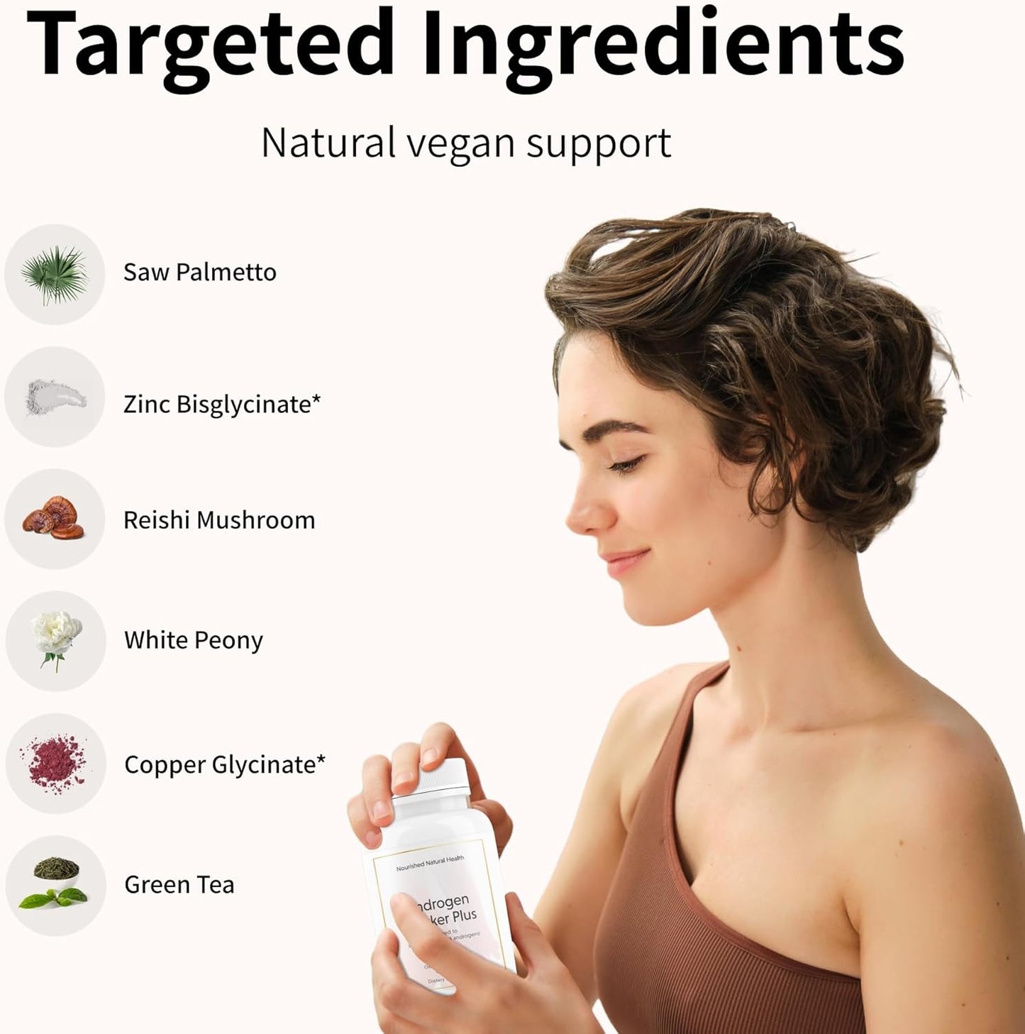 Vegan Androgen Blocker Plus Supplement for Women's Health - 360 Capsules with Zinc & Saw Palmetto for Wellness Support & Vitality