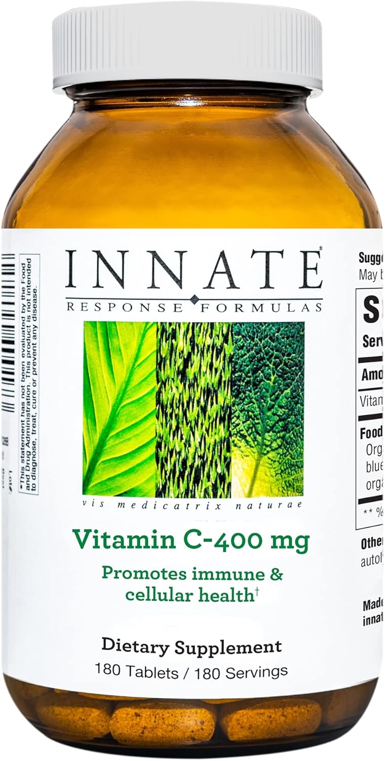 Vegan Antioxidant Vitamin C Supplement - INNATE Response Formulas - 400mg - Supports Immune and Cellular Health - Non-GMO - 180 Tablets
