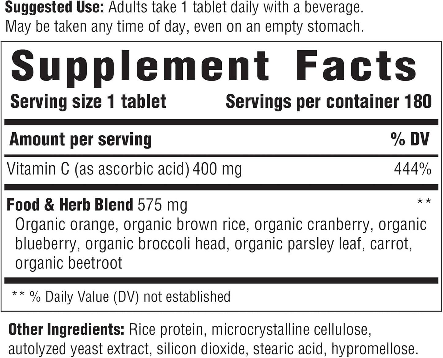 Vegan Antioxidant Vitamin C Supplement - INNATE Response Formulas - 400mg - Supports Immune and Cellular Health - Non-GMO - 180 Tablets