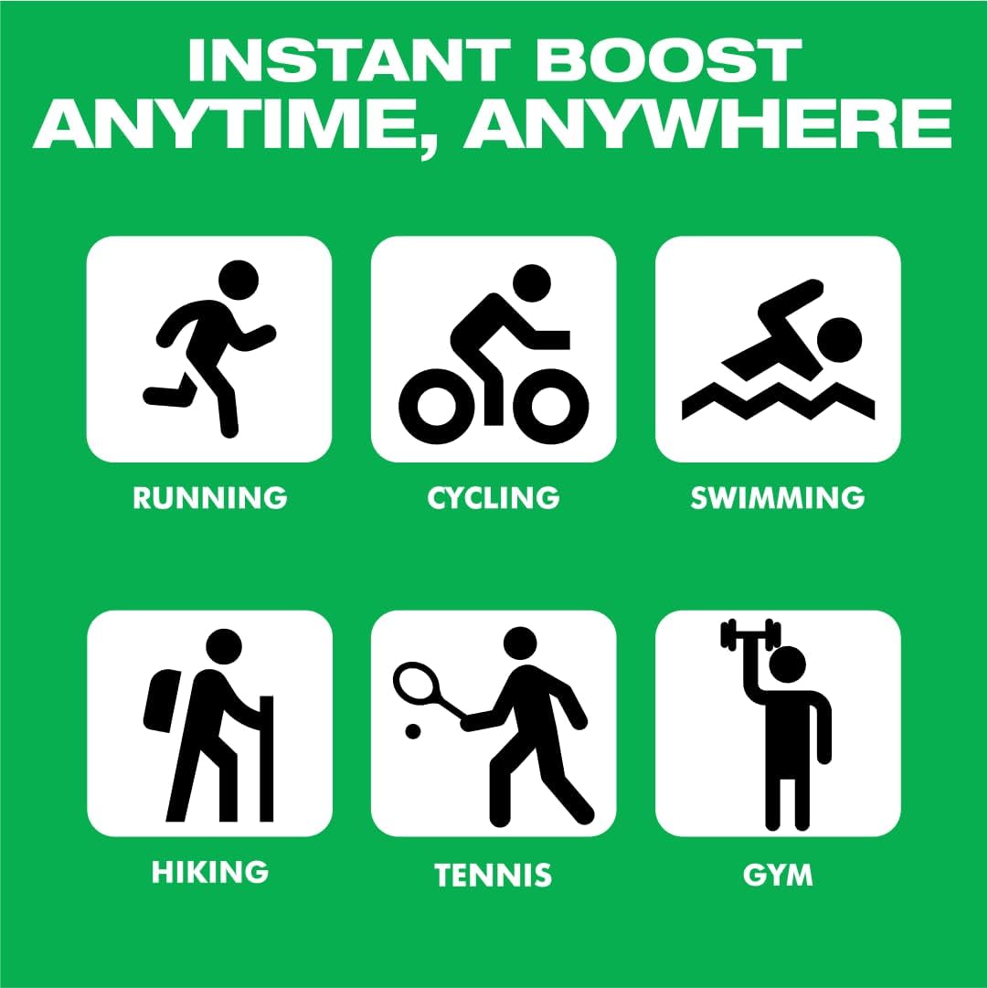 Vegan Apple Flash Caffeine Gummies for Instant Energy Boost During Sports | Low Sugar Energy Chews for Running and Cycling (12-Pack)