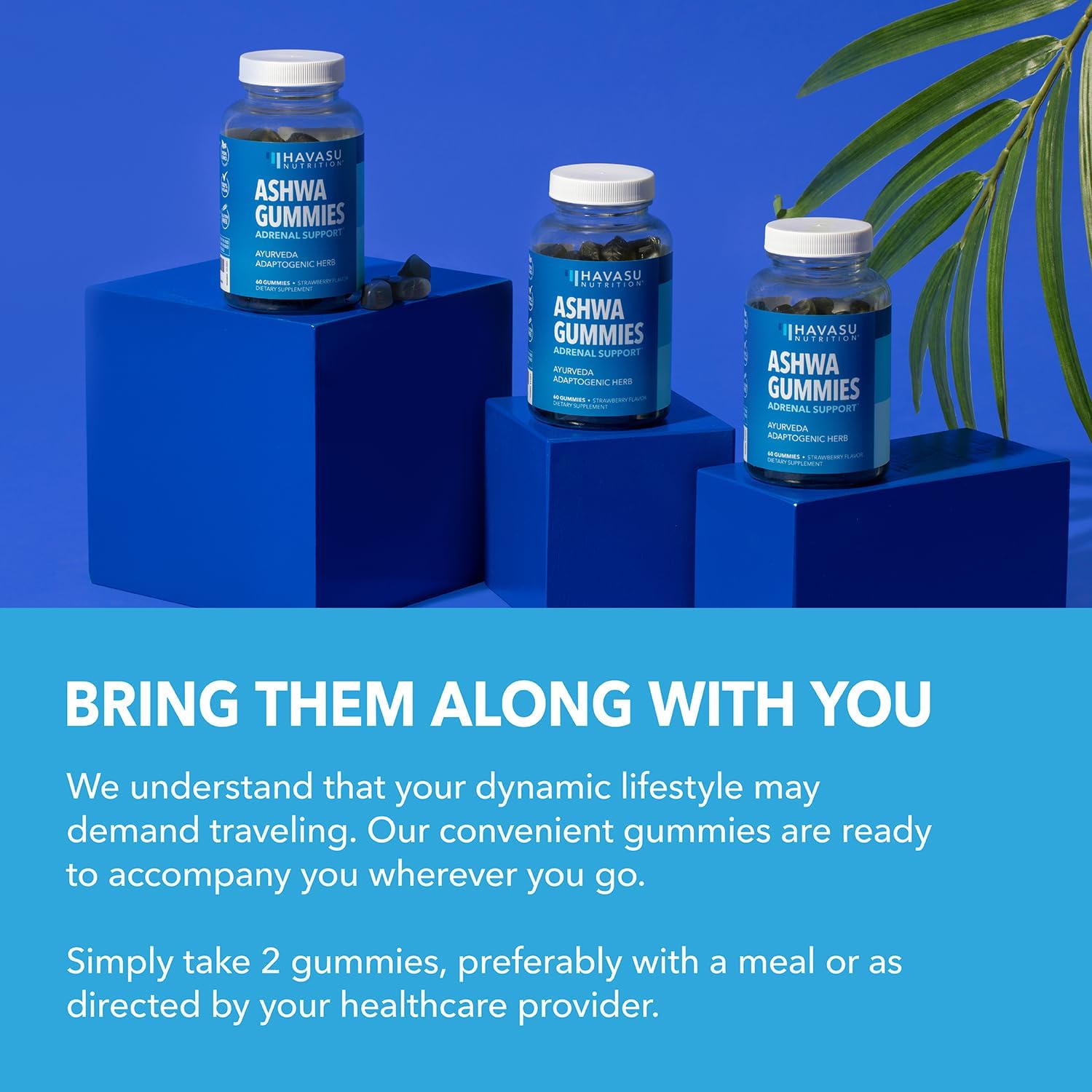 Vegan Ashwagandha Gummies for Stress & Mood Support - Non-GMO Supplement for Calm & Relaxation - 1-Month Supply, Strawberry Flavor