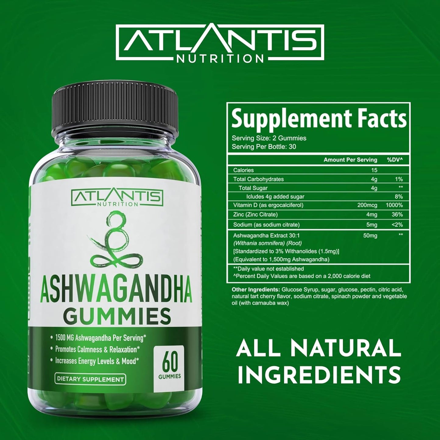 Vegan Ashwagandha & Magnesium Gummies for Better Sleep and Body Functionality - Boost Mood and Energy, Aid Muscle Recovery and Cramp Relief
