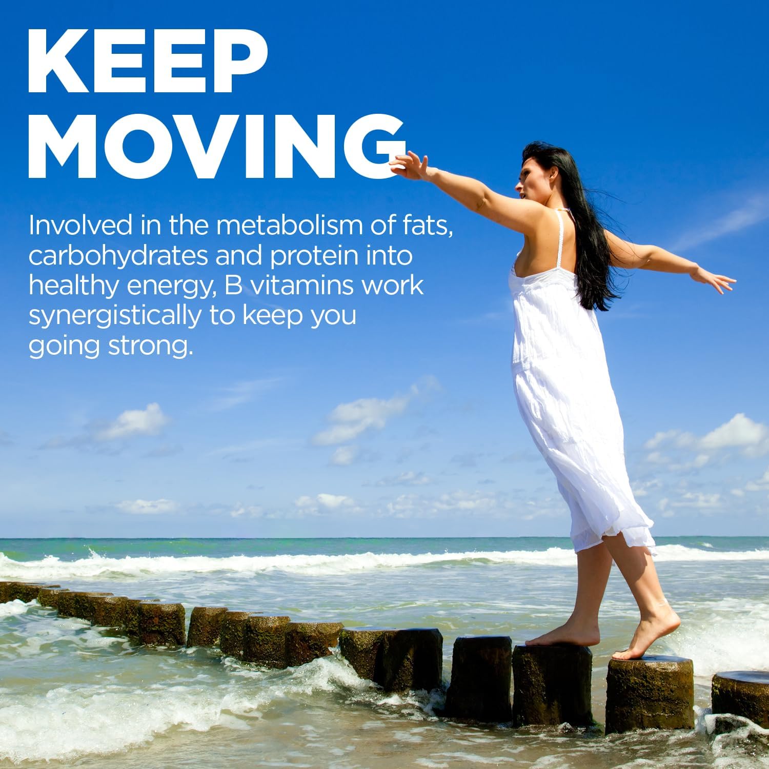 Vegan B Complex Vitamins for Energy, Metabolism & Immune Support - 50 Tablets, Vitamin B12, B6, Folic Acid - 50 Servings