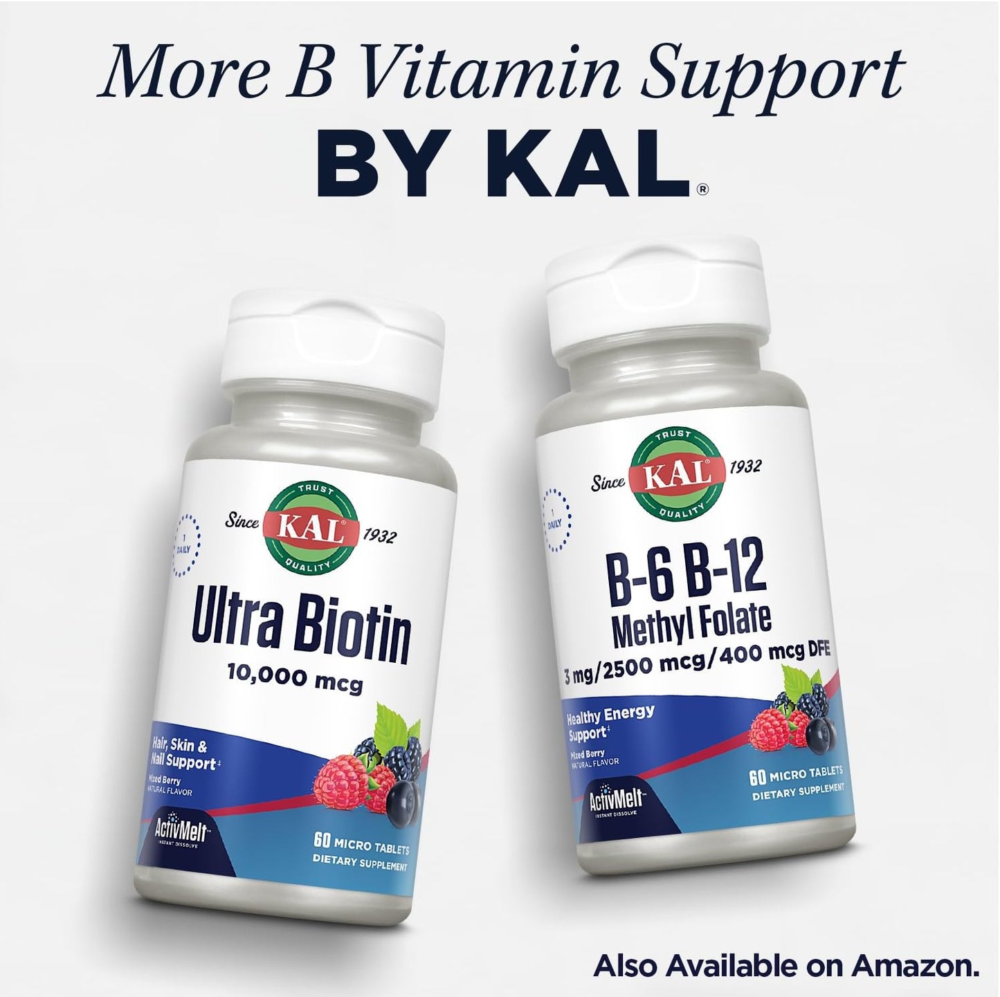 Vegan B Complex Vitamins for Energy, Metabolism & Immune Support - 50 Tablets, Vitamin B12, B6, Folic Acid - 50 Servings