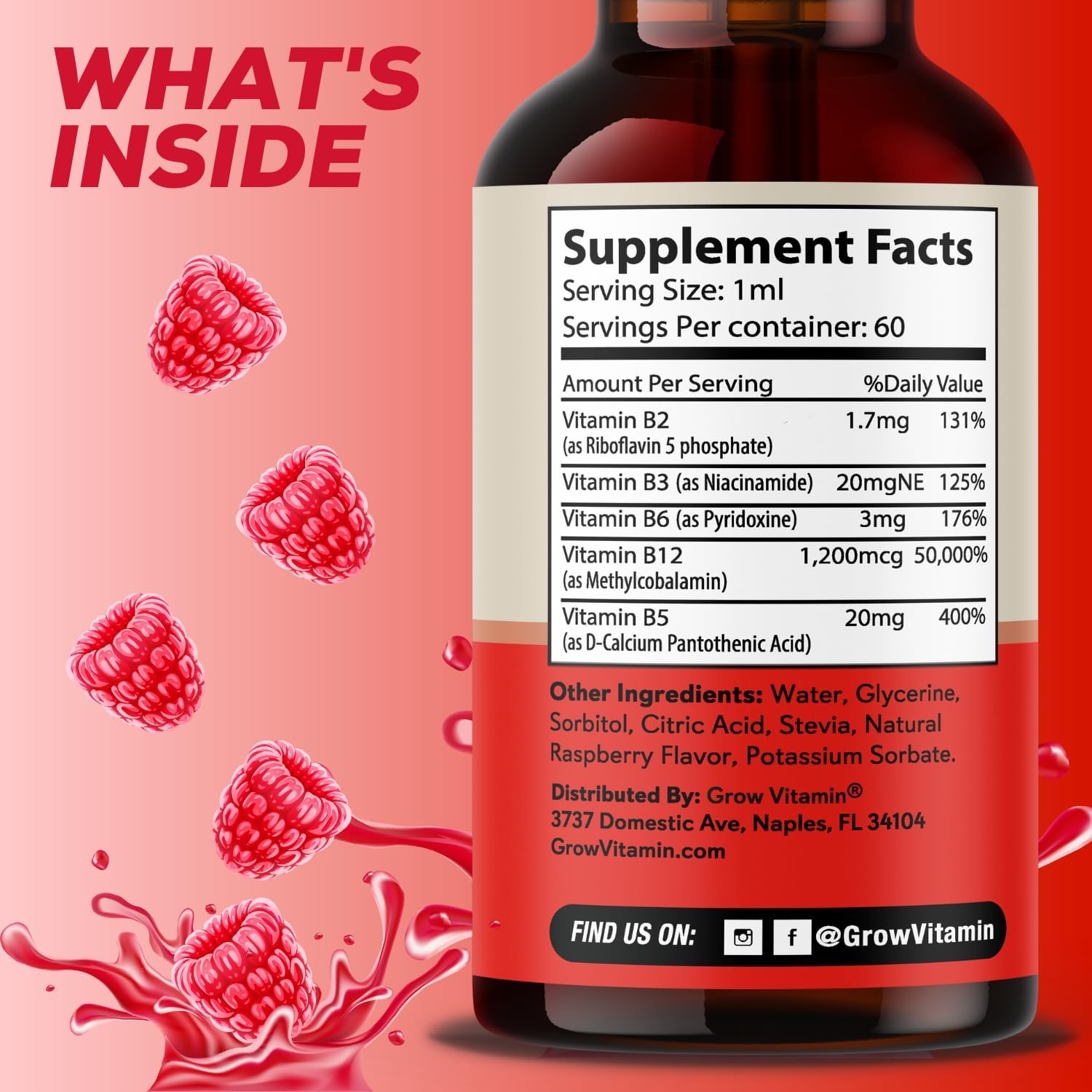 Vegan B12 Complex Liquid Drops - Premium Methylcobalamin Supplement for Hair, Skin, Nails, Energy, Immune System & Mental Focus