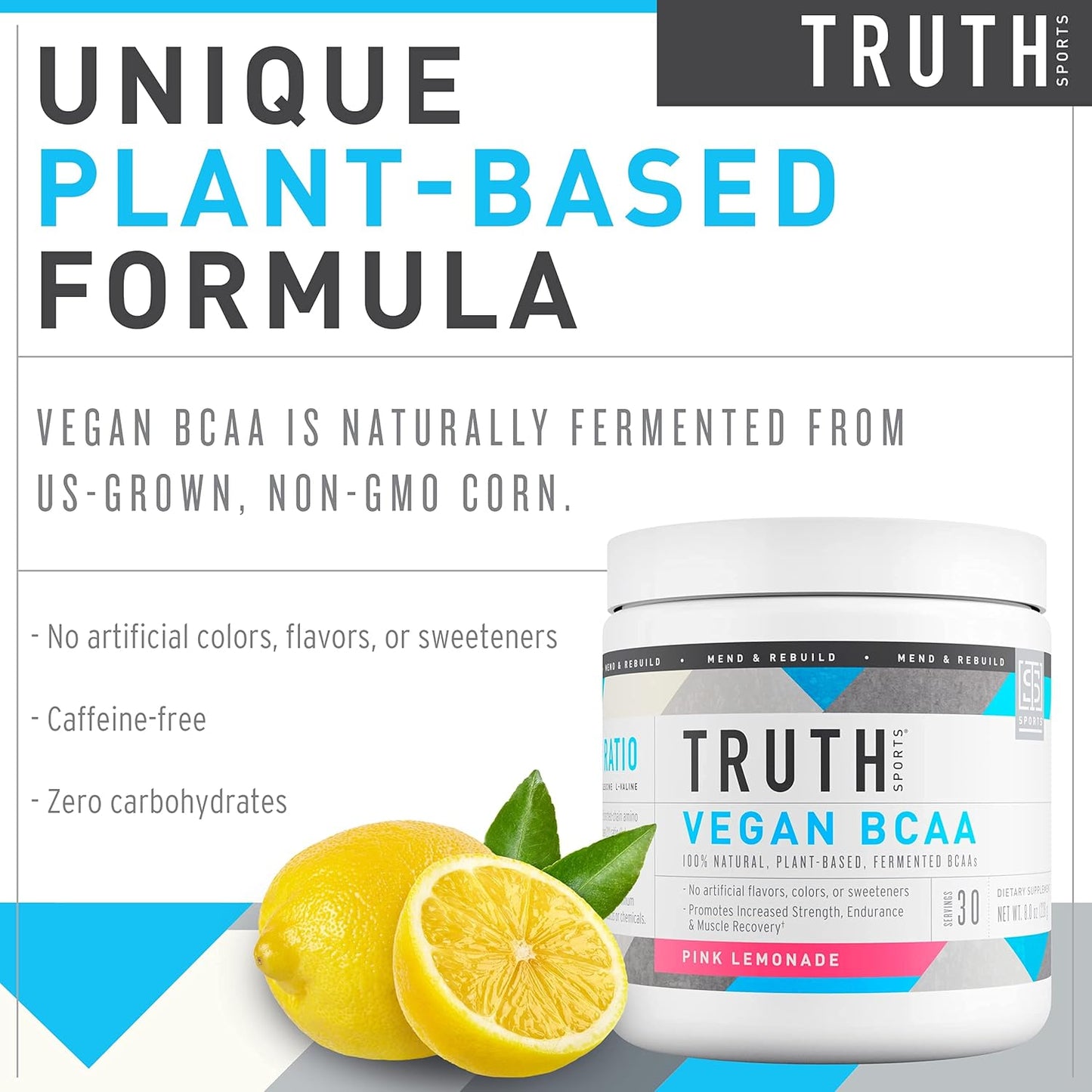 Vegan BCAA & Natural Preworkout Stack for Athletes - Pink Lemonade BCAA + Orange Tangerine Preworkout by Truth Nutrition