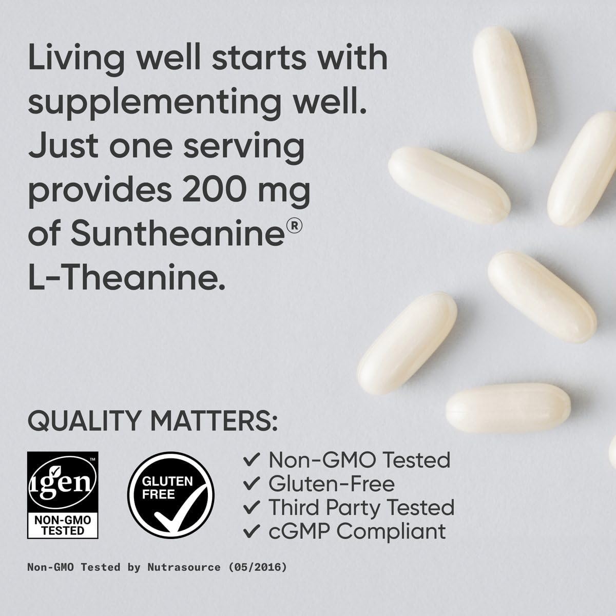 Vegan Biotin 10,000mcg with Coconut Oil Softgels & L-Theanine Supplement 200mg for Focus & Relaxation - 4 Month Supply