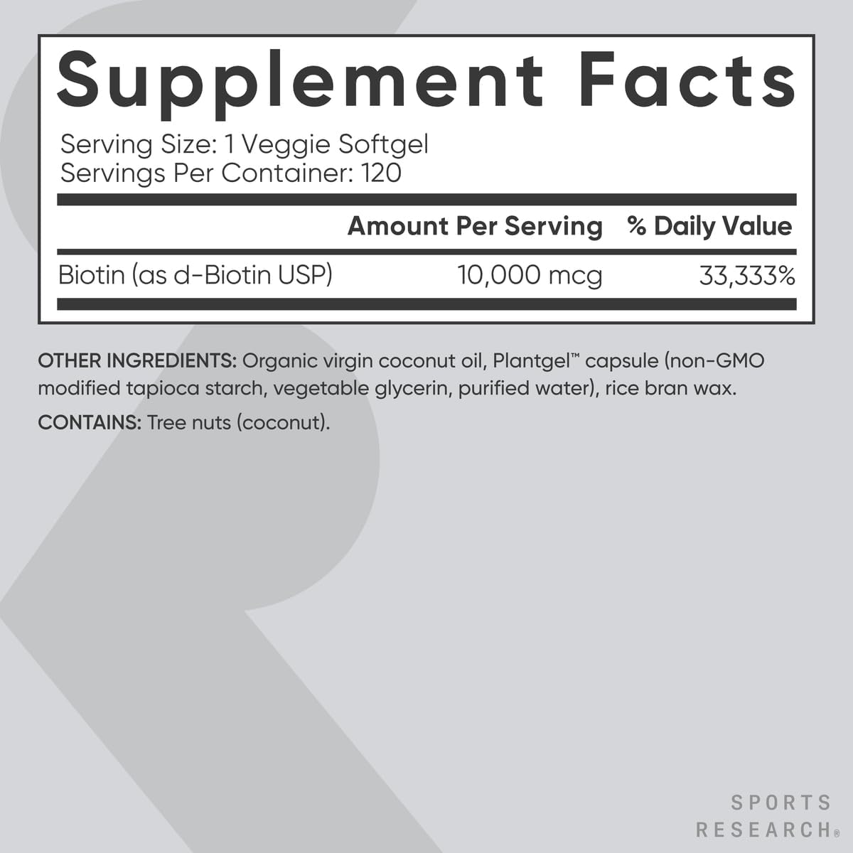 Vegan Biotin 10,000mcg with Coconut Oil Softgels & L-Theanine Supplement 200mg for Focus & Relaxation - 4 Month Supply