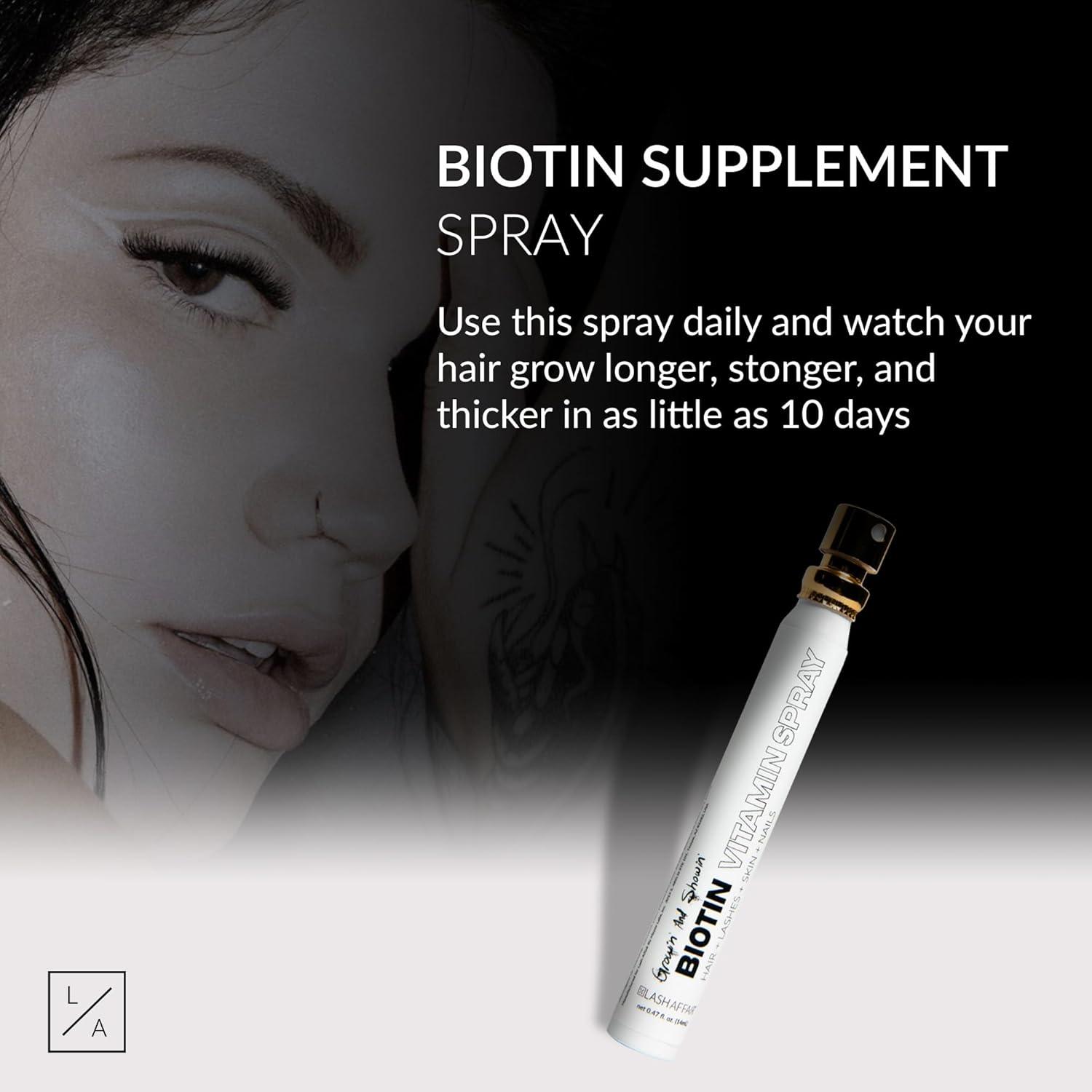 Vegan Biotin Mouth Spray with Vitamin C for Hair, Skin, and Nails Growth - Gluten-Free, Cruelty-Free, Made in USA